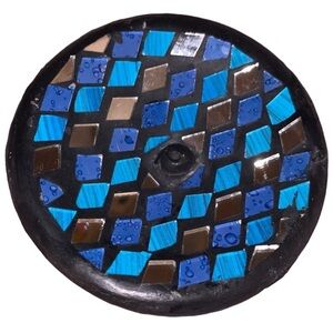 Earthbound Blue Stained Glass Incense Holder